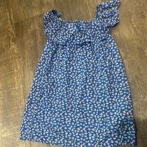 Zara Blue and White Ruffled One Shoulder Sundress